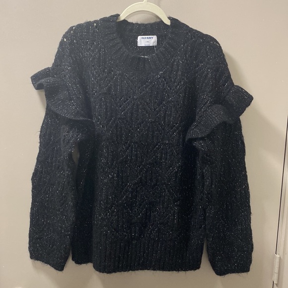NWT Old Navy Ruffle-Trim Metallic Pointelle-Knit
Sweater - Picture 2 of 6